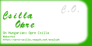 csilla opre business card